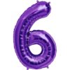 #6 purple foil number balloon