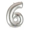 #6 silver foil number balloon
