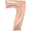 #7 rose gold foil number balloon