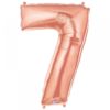 #7 rose pink foil number balloon