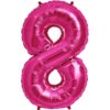 #8 magenta foil number balloon