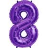 #8 purple foil number balloon