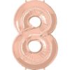 #8 rose gold foil number balloon