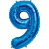 #9 blue foil number balloon