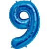 #9 blue foil number balloon