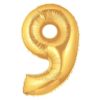 #9 gold foil number balloon