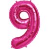 #9 magenta foil number balloon