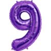 #9 purple foil number balloon