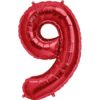 #9 red foil number balloon