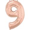 #9 rose gold foil number balloon