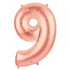 #9 rose pink foil number balloon