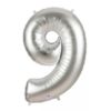 #9 silver foil number balloon