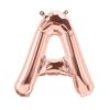 A- rose gold foil letter balloon