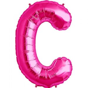 C-magenta foil letter balloon