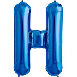 H-blue foil letter balloon