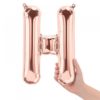 H-rose gold foil letter balloon