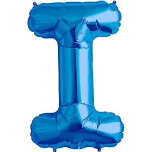 I-blue foil letter balloon