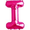 I-magenta foil letter balloon