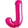 J-magenta foil letter balloon