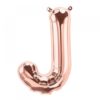 J-rose gold foil letter balloon