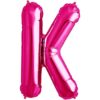 K-magenta foil letter balloon