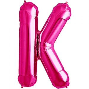 K-magenta foil letter balloon