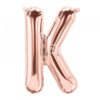 K-rose gold foil letter balloon