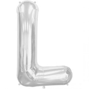 L-silver foil letter balloon