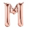 M-rose gold foil letter balloon