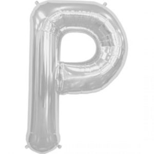 P-silver foil letter balloon