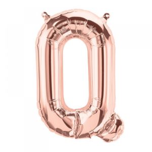 Q-rose gold foil letter balloon