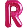 R-magenta foil letter balloon