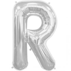 R-silver foil letter balloon