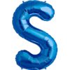 S-blue foil letter balloon
