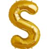 S-gold foil letter balloon