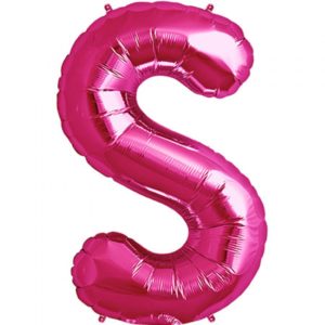 S-magenta foil letter balloon