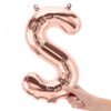 S-rose gold foil letter balloon