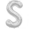 S-silver foil letter balloon