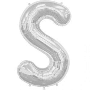 S-silver foil letter balloon