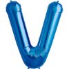 V-blue foil letter balloon