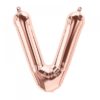 V-rose gold foil letter balloon