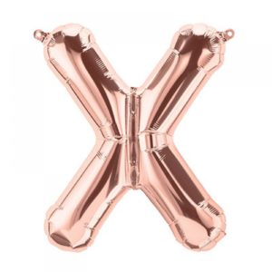 X-rose gold foil letter balloon