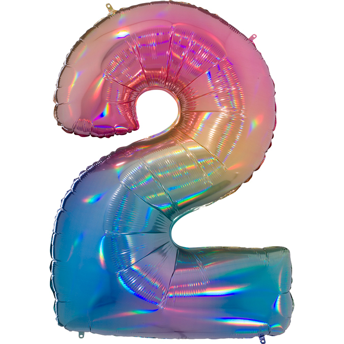 party-werks-2-rainbow-foil-number-balloon